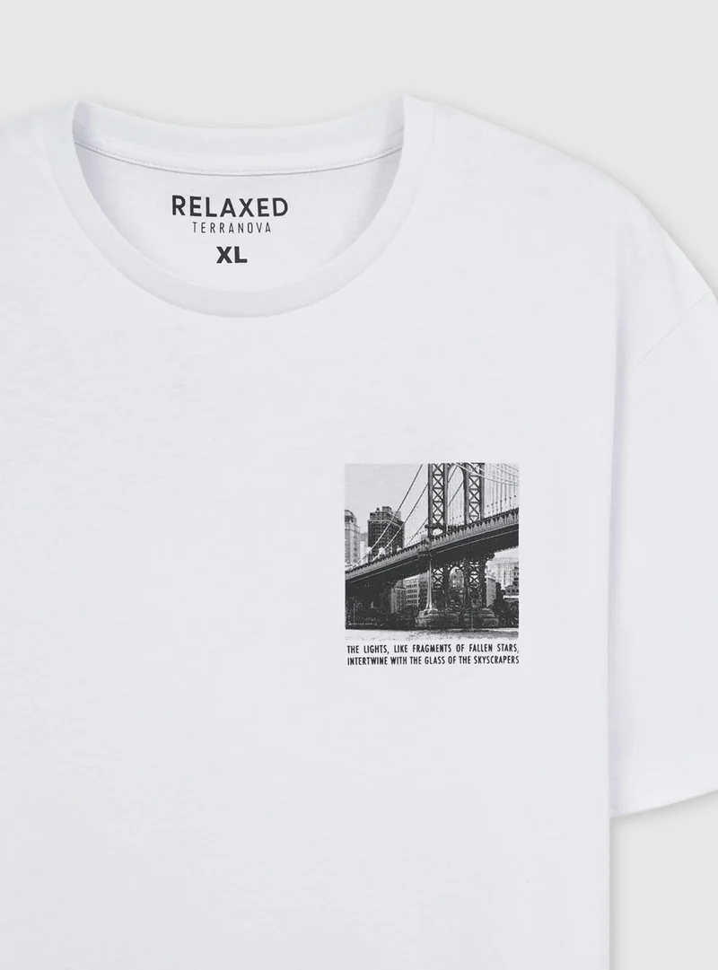 T-shirt stampa città fronte/retro