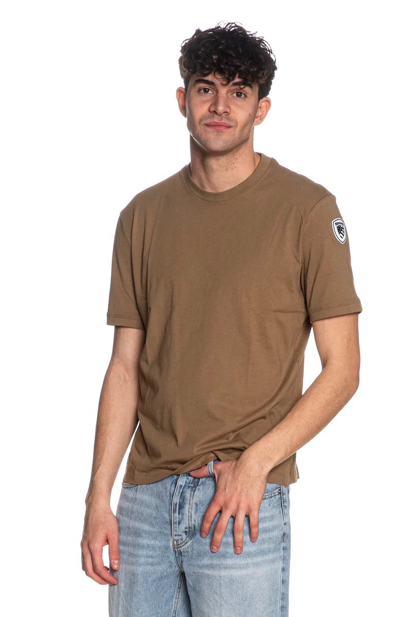 T Shirt Blauer Hanson Da Uomo Marrone Fango