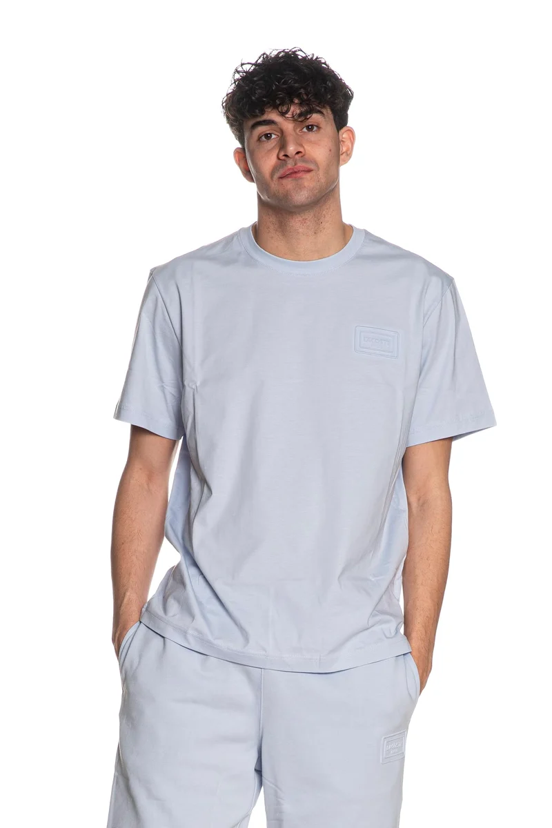T Shirt Lacoste Shorts Tee Da Uomo Celeste