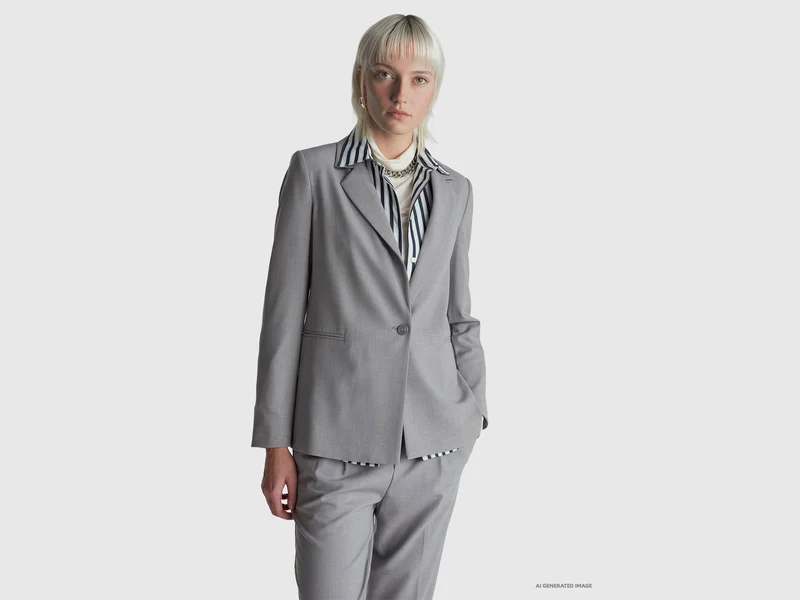 Blazer in misto viscosa stretch