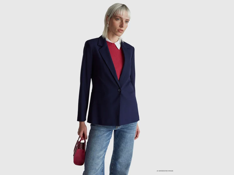 Blazer in misto viscosa stretch