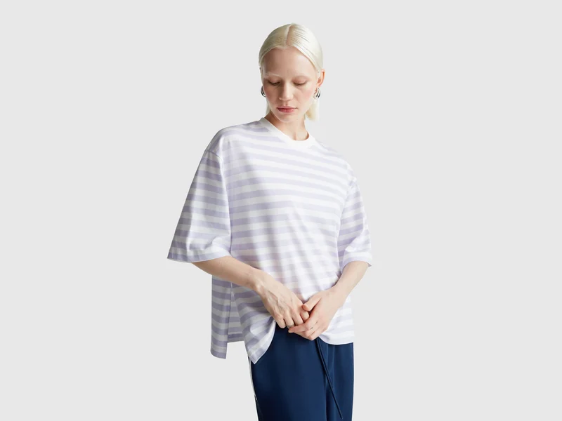T-shirt a righe over fit