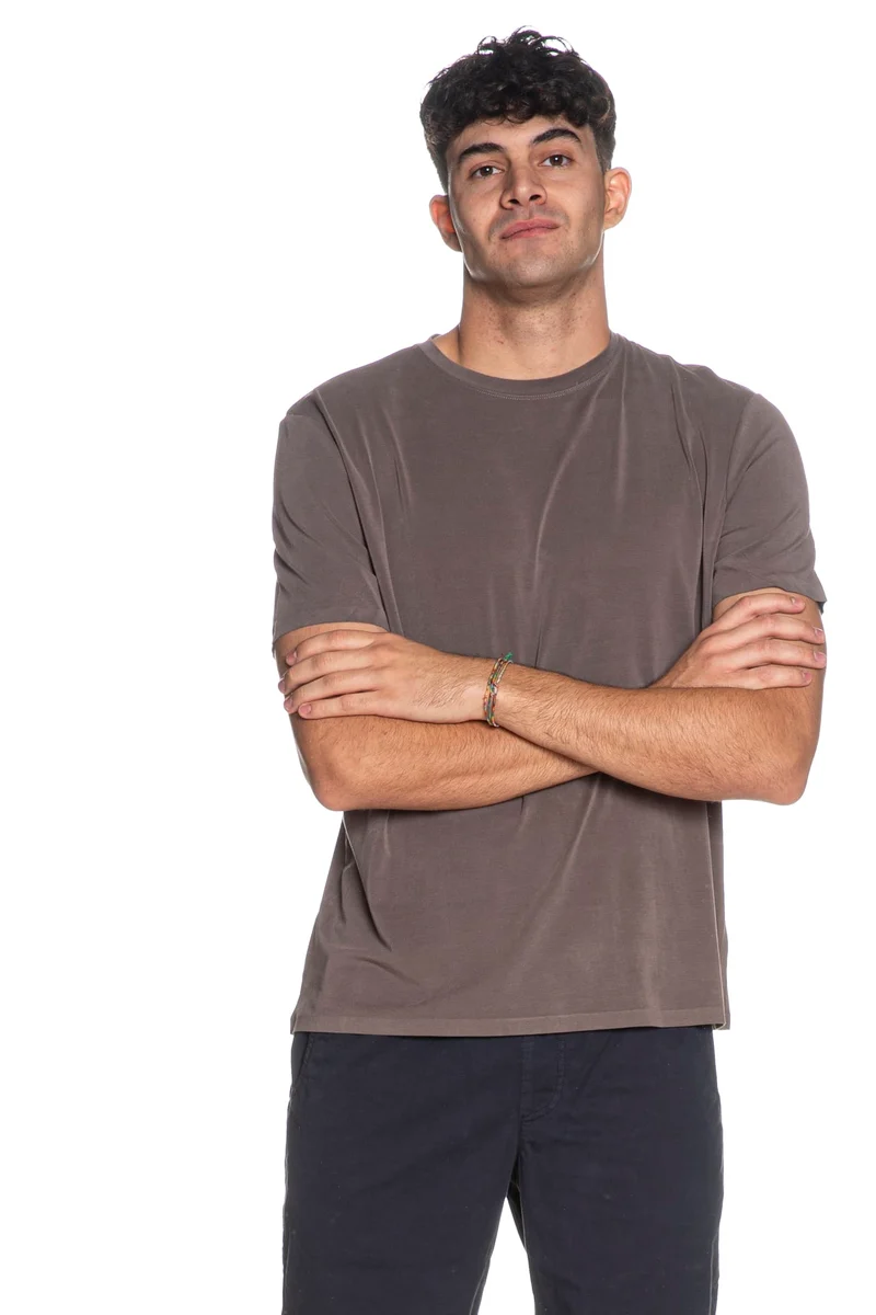 T Shirt Unity Wave Cupro Da Uomo Taupe Scuro