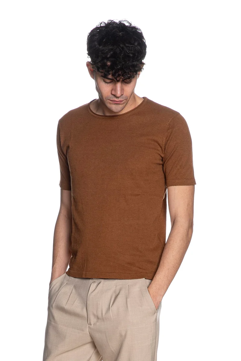 Maglia Essential Paricollo Li Ctt Da Uomo Tabacco