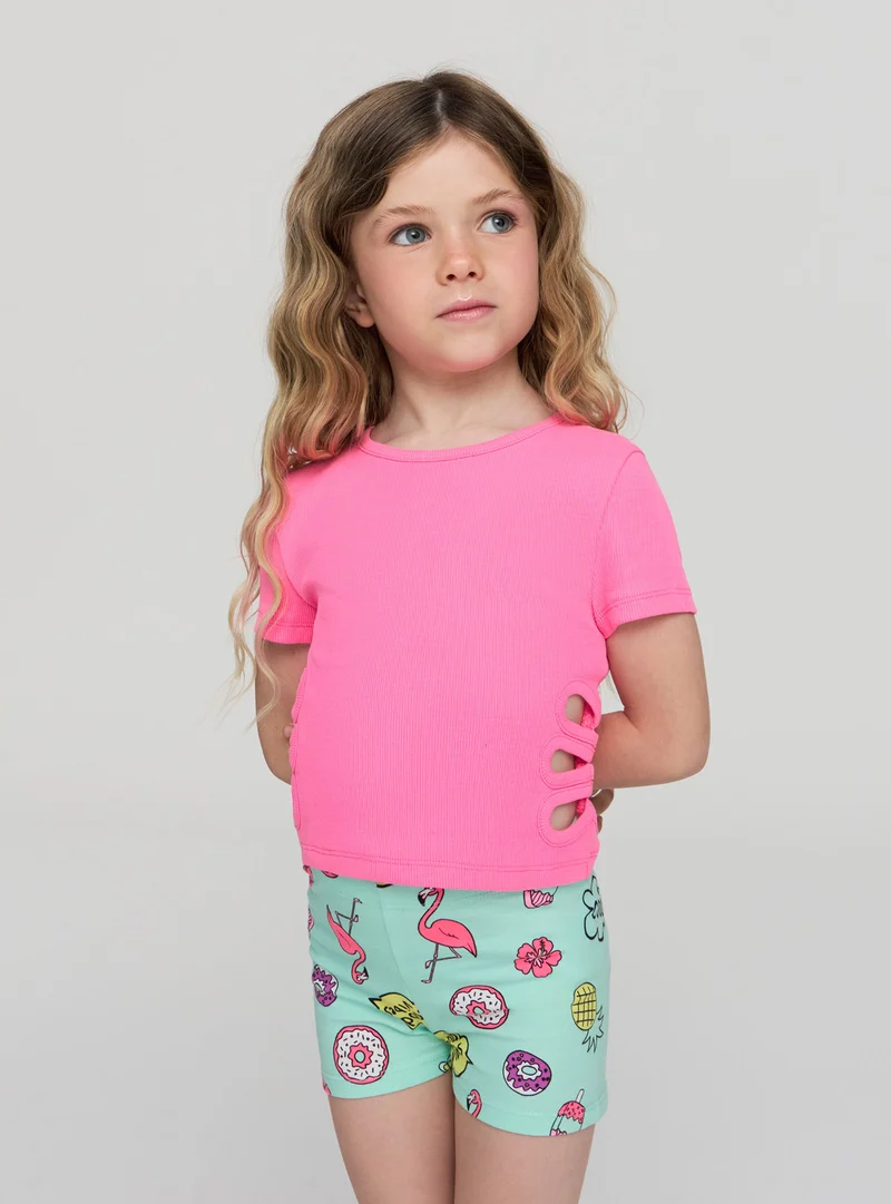 T-shirt crop con dettagli cut-out