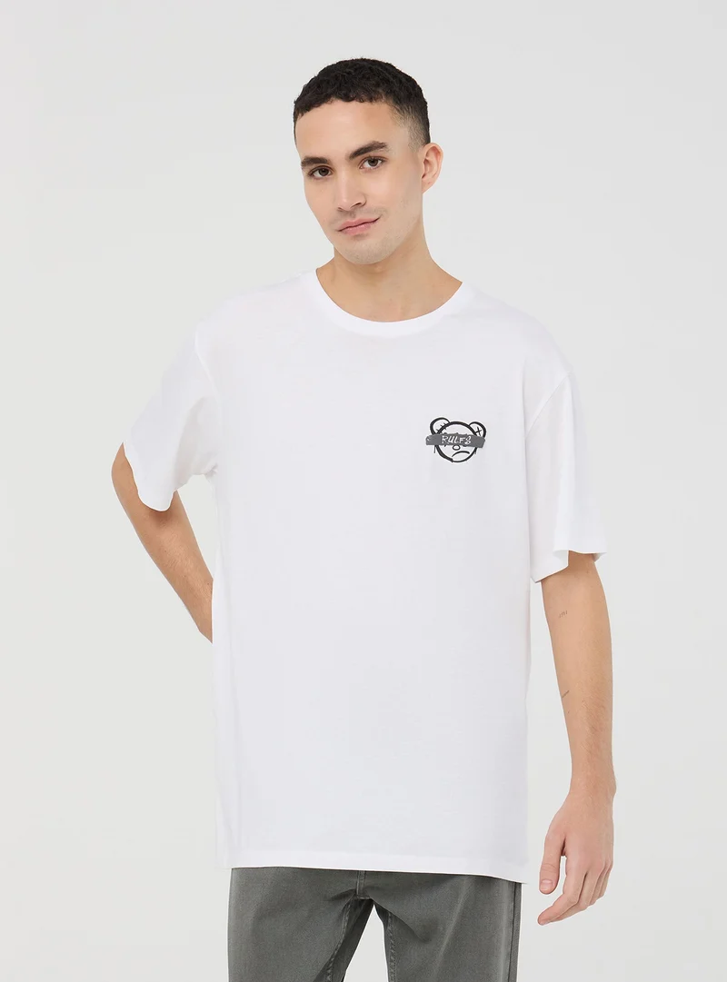 T-shirt con stampa orsetto fronte/retro