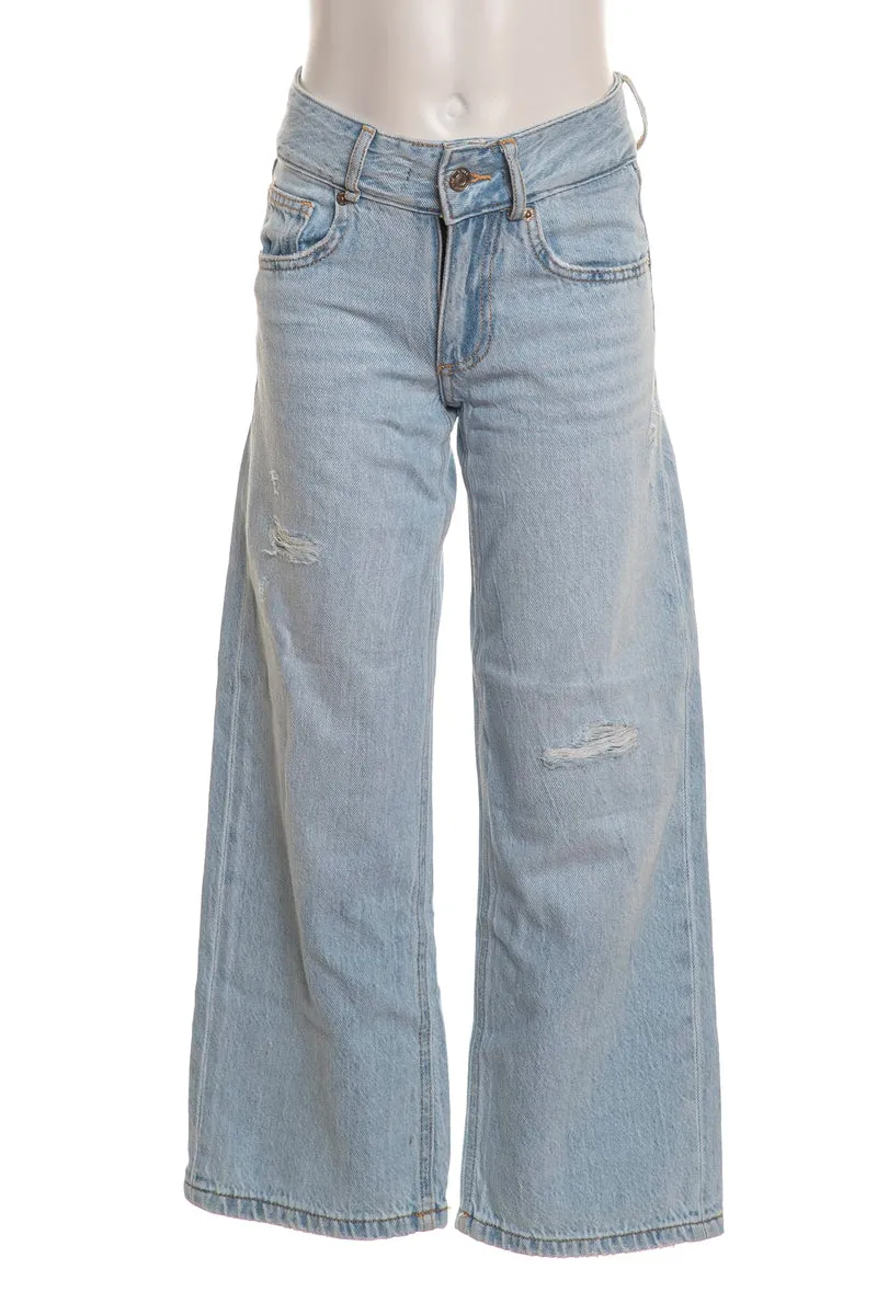Jeans Only Grene Life Open Back Da Bambina Denim Blu Chiaro