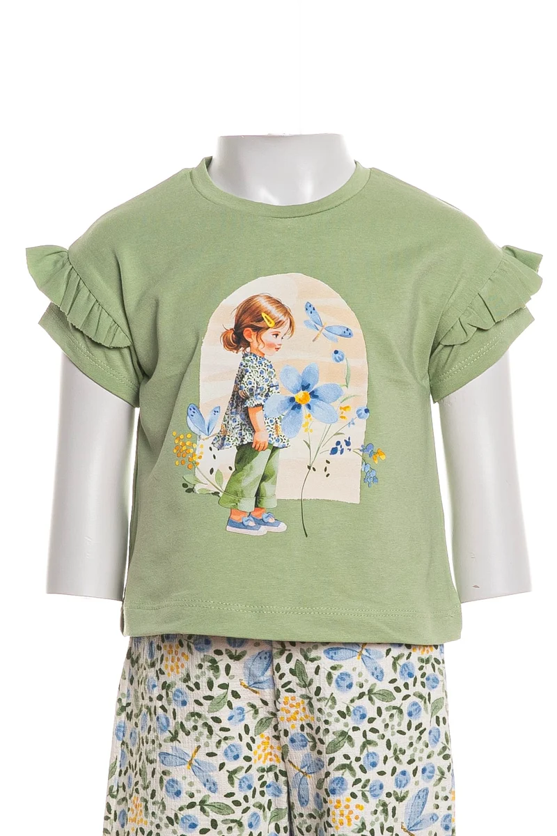 T Shirt Mayoral Baby Blueberry Da Bambina Verde Pastello