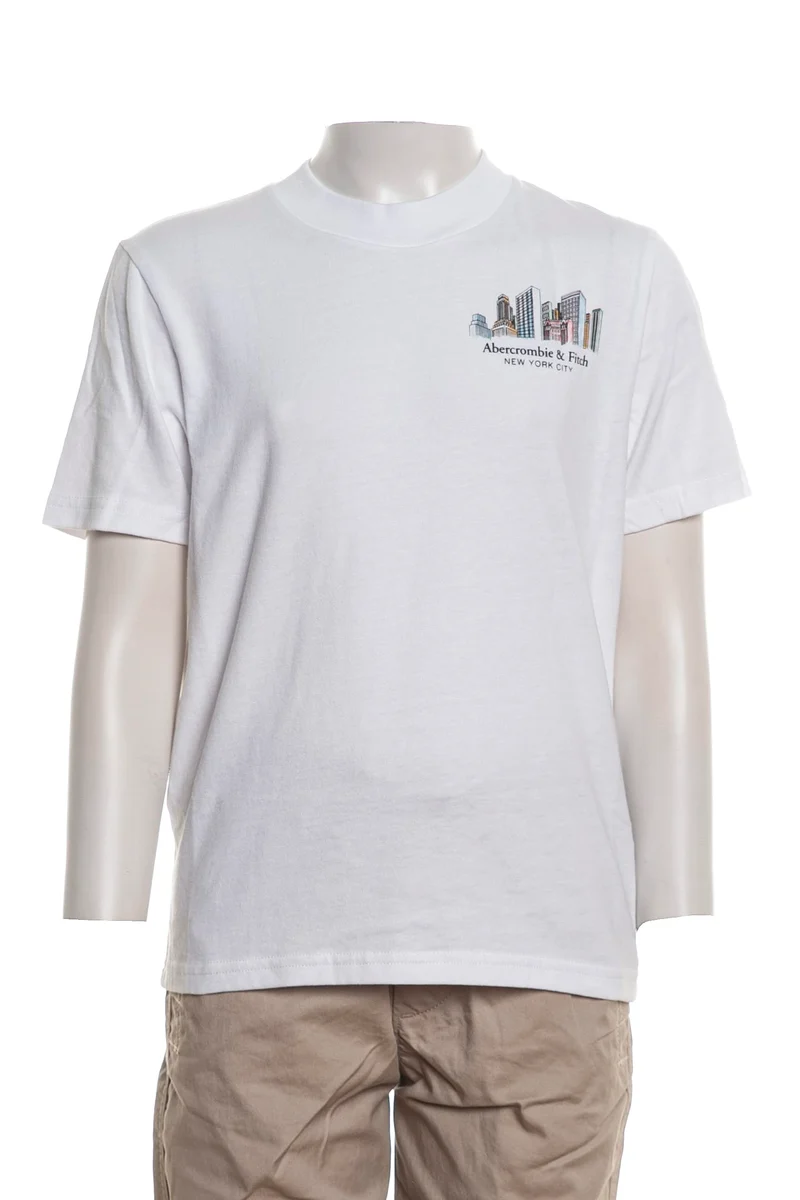 T Shirt Abercrombie&Fitch Nyc Sketch Tee Da Bambino Bianca
