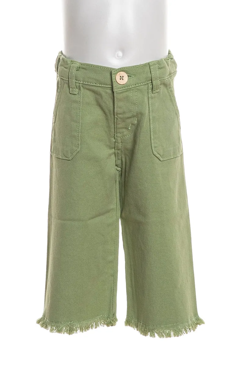Pantalone Mayoral Fringed Da Bambina Verde Pastello