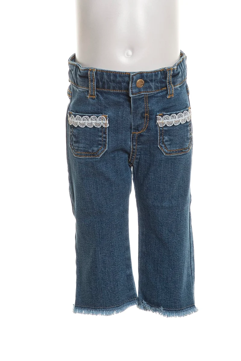 Jeans Mayoral Embro Fringed Da Bambina Denim Blu Medio