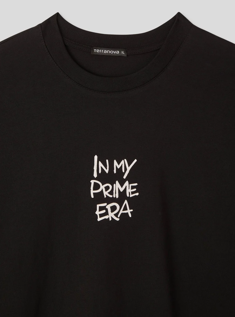 T-shirt boxy fit con scritta