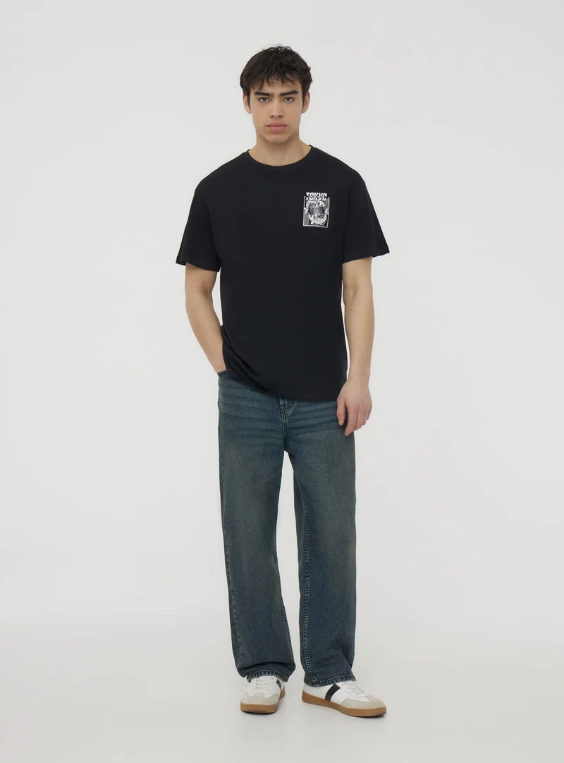 T-shirt stampa giapponese fronte/retro