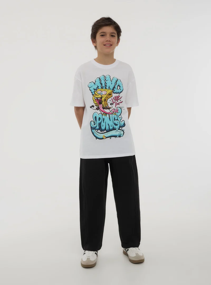 T-shirt con scritte e stampa Spongebob®