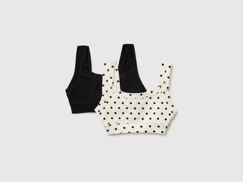 Due brassiere in cotone super stretch