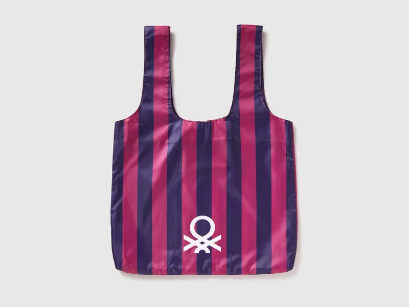Tote Bag a righe viola e fucsia