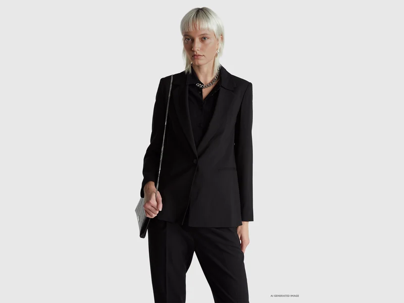 Blazer in misto viscosa stretch