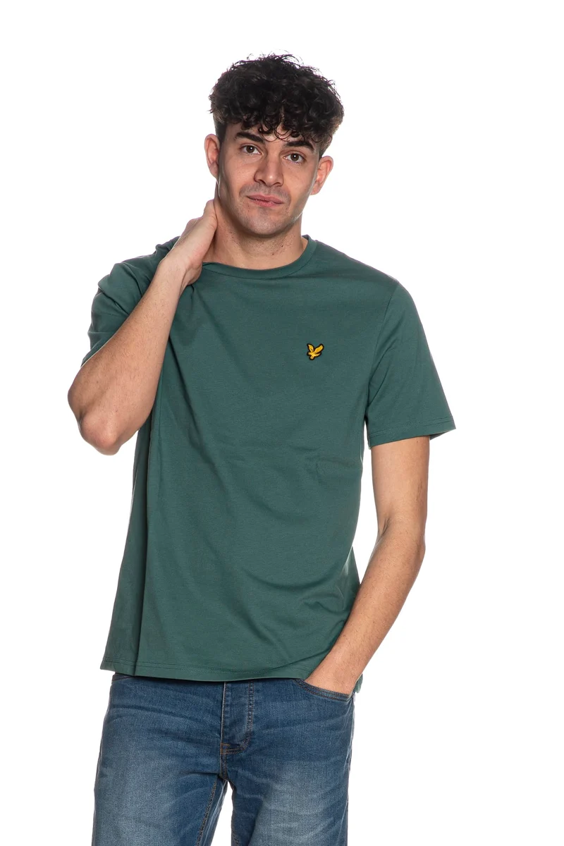 T Shirt Lyle & Scott Plain Ss Da Uomo Verde Pino
