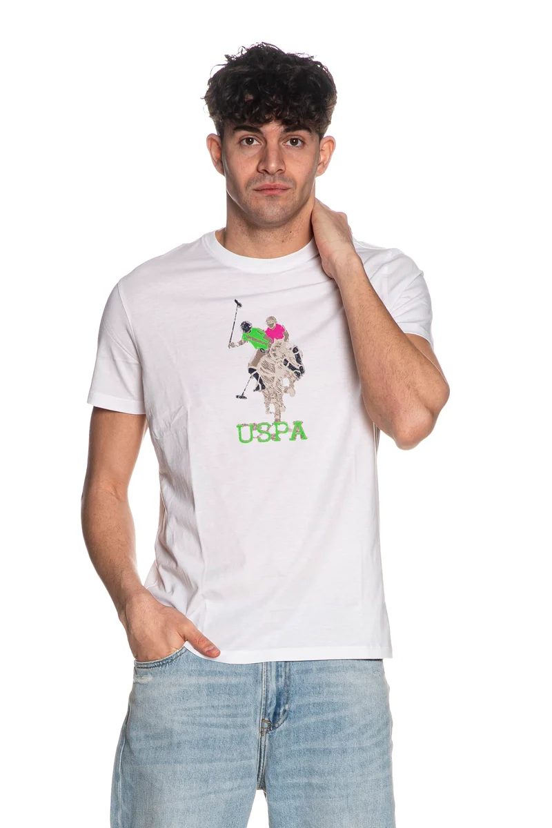 T Shirt U.S. Polo Assn Wane Da Uomo Bianca