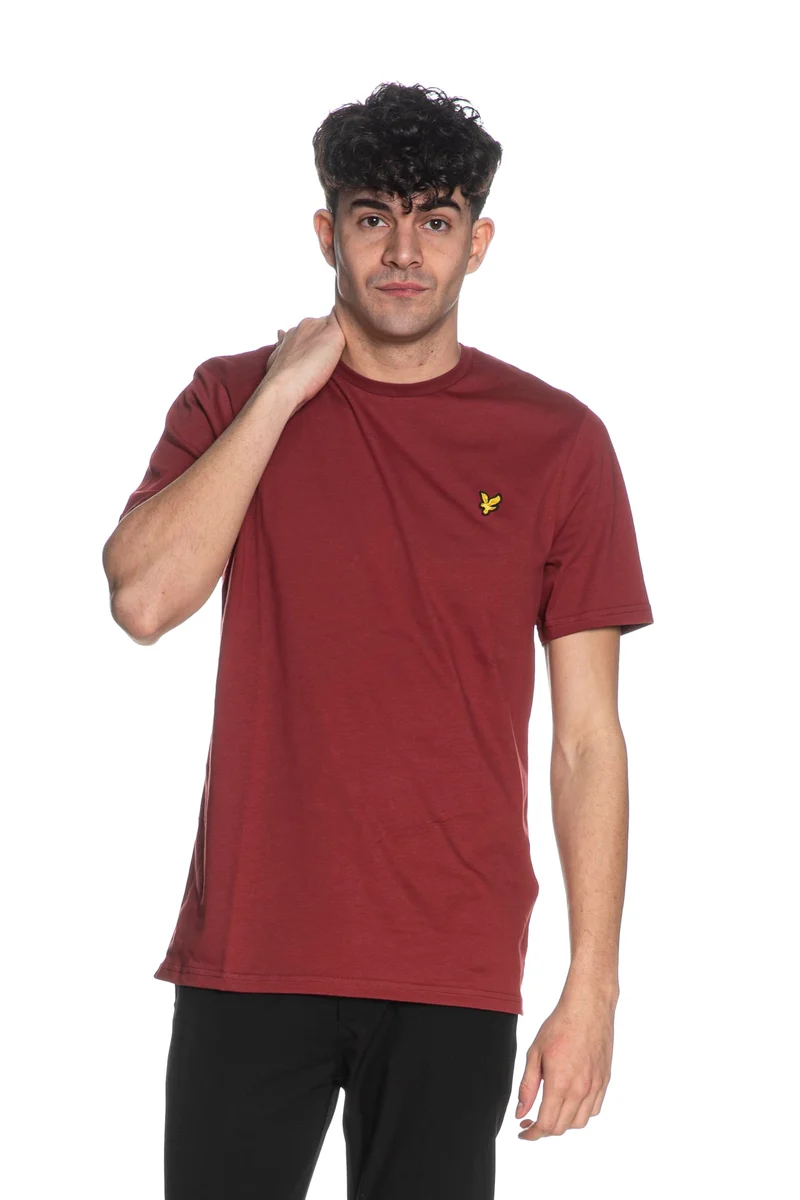 T Shirt Lyle & Scott Plain Ss Da Uomo Rosso Mattone