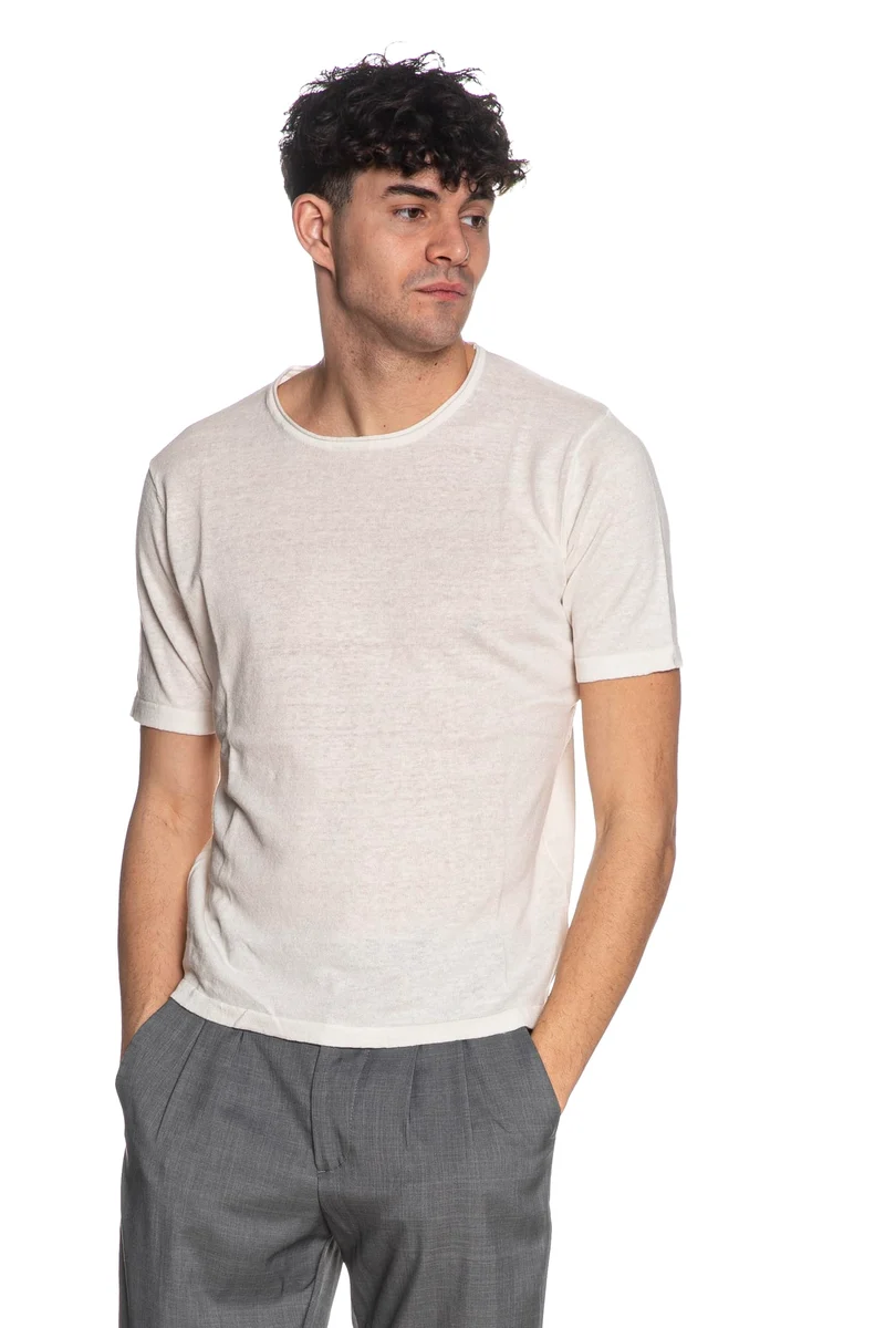 Maglia Essential Paricollo Li Ctt Da Uomo Bianco