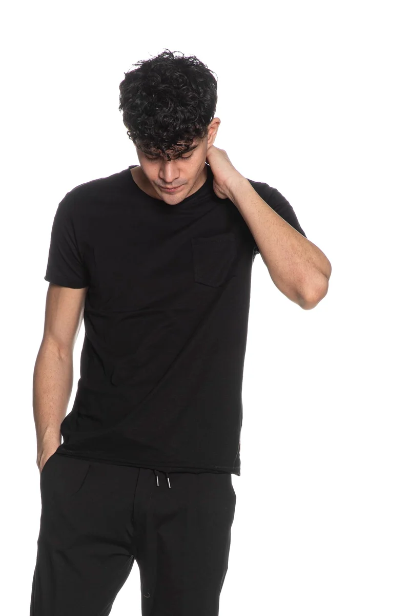 T Shirt Yes Zee Slub Raw Da Uomo Nero