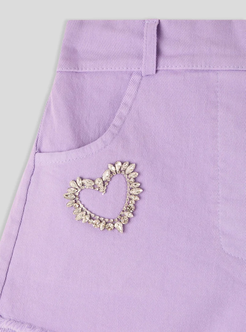 Shorts con applicazione cuore