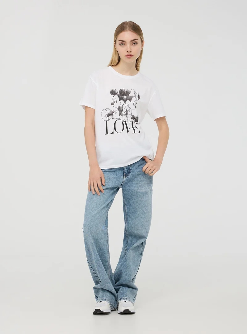 T-shirt ampia stampa Minnie e Topolino®