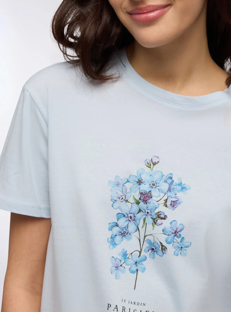 T-shirt ampia con stampa floreale