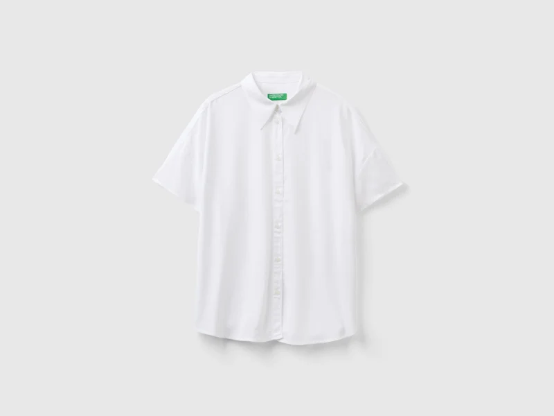 Camicia a manica corta in viscosa