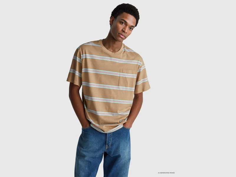 T-shirt a righe in puro cotone