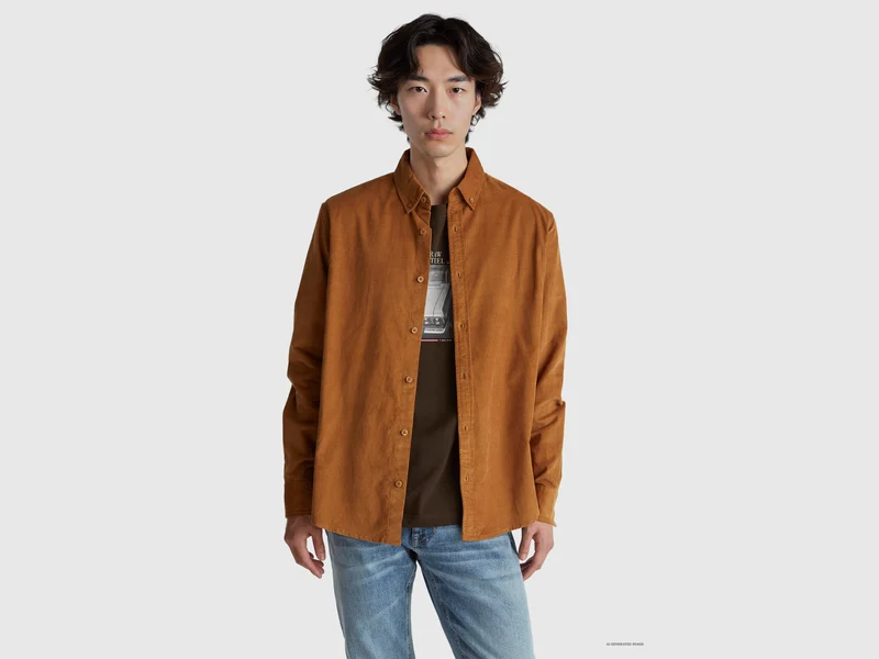Camicia button down in velluto