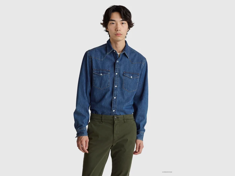Camicia western di jeans