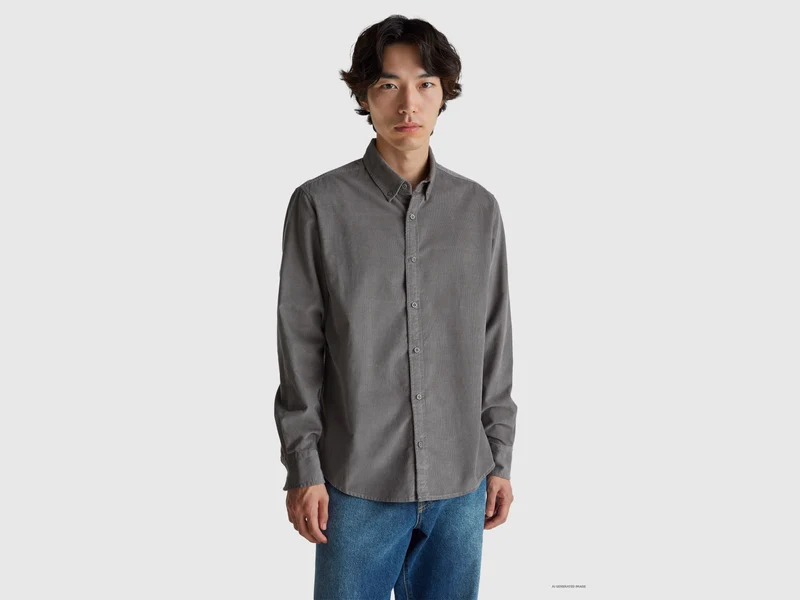 Camicia button down in velluto