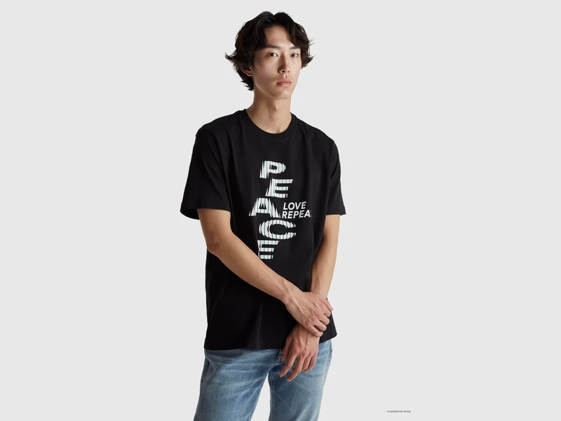 Maglietta relaxed fit con stampa davanti e dietro