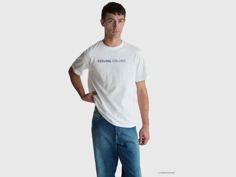 Maglietta relaxed fit con stampa davanti e dietro