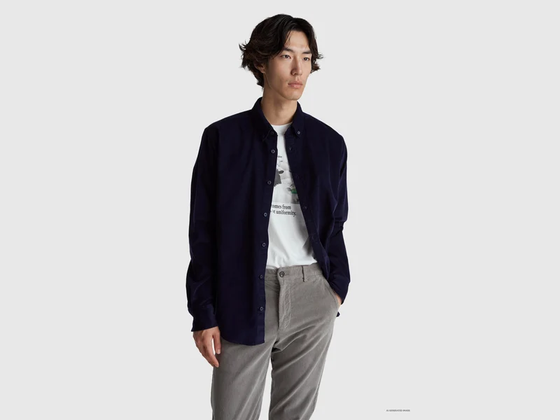 Camicia button down in velluto