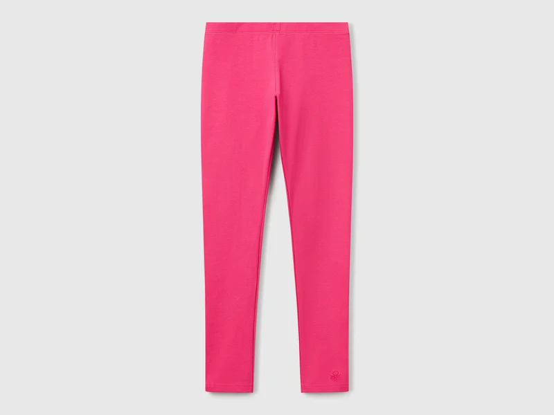 Leggings in cotone stretch con logo