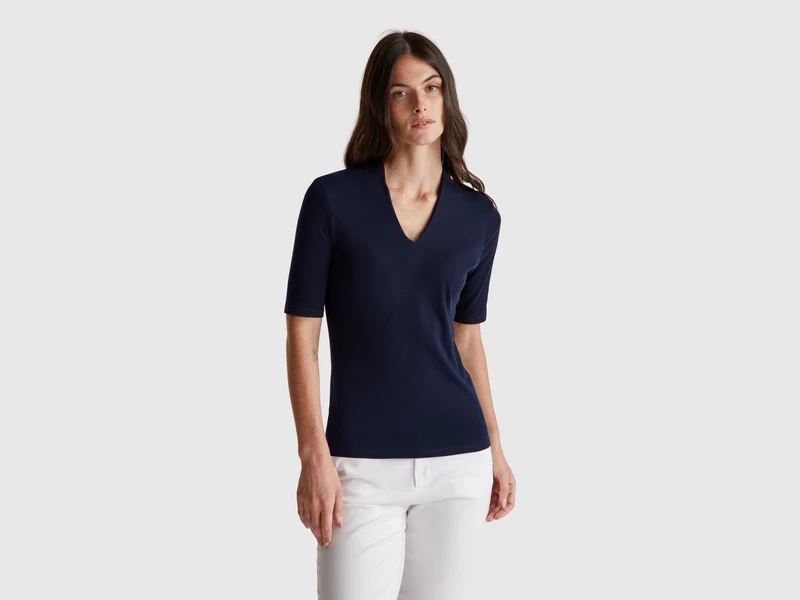 T-shirt slim fit in cotone a fibra lunga