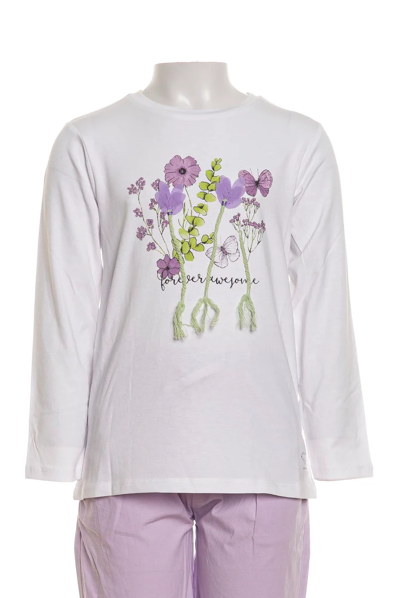 Felpa Sarabanda Floral Spring Da Bambina Bianca
