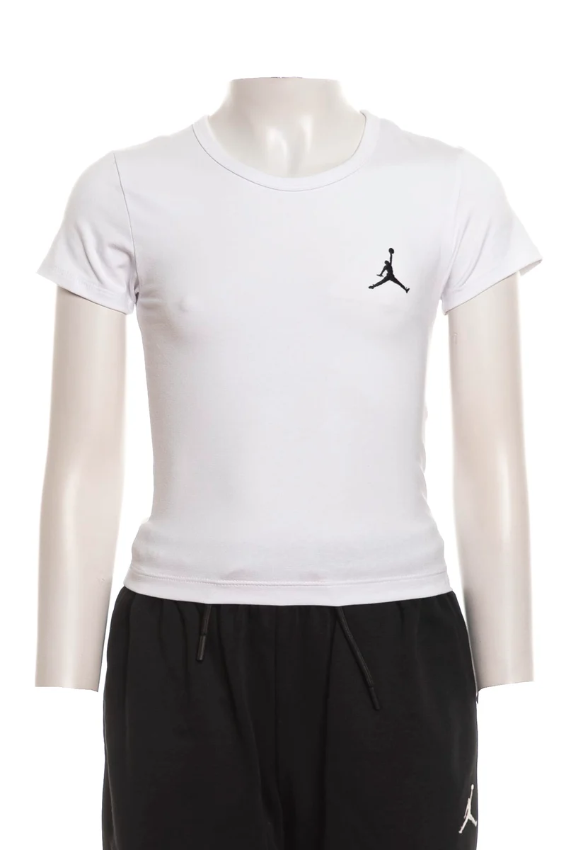 T Shirt Jordan Broklyn Ess Ss Tee Girl Da Bambina Bianca
