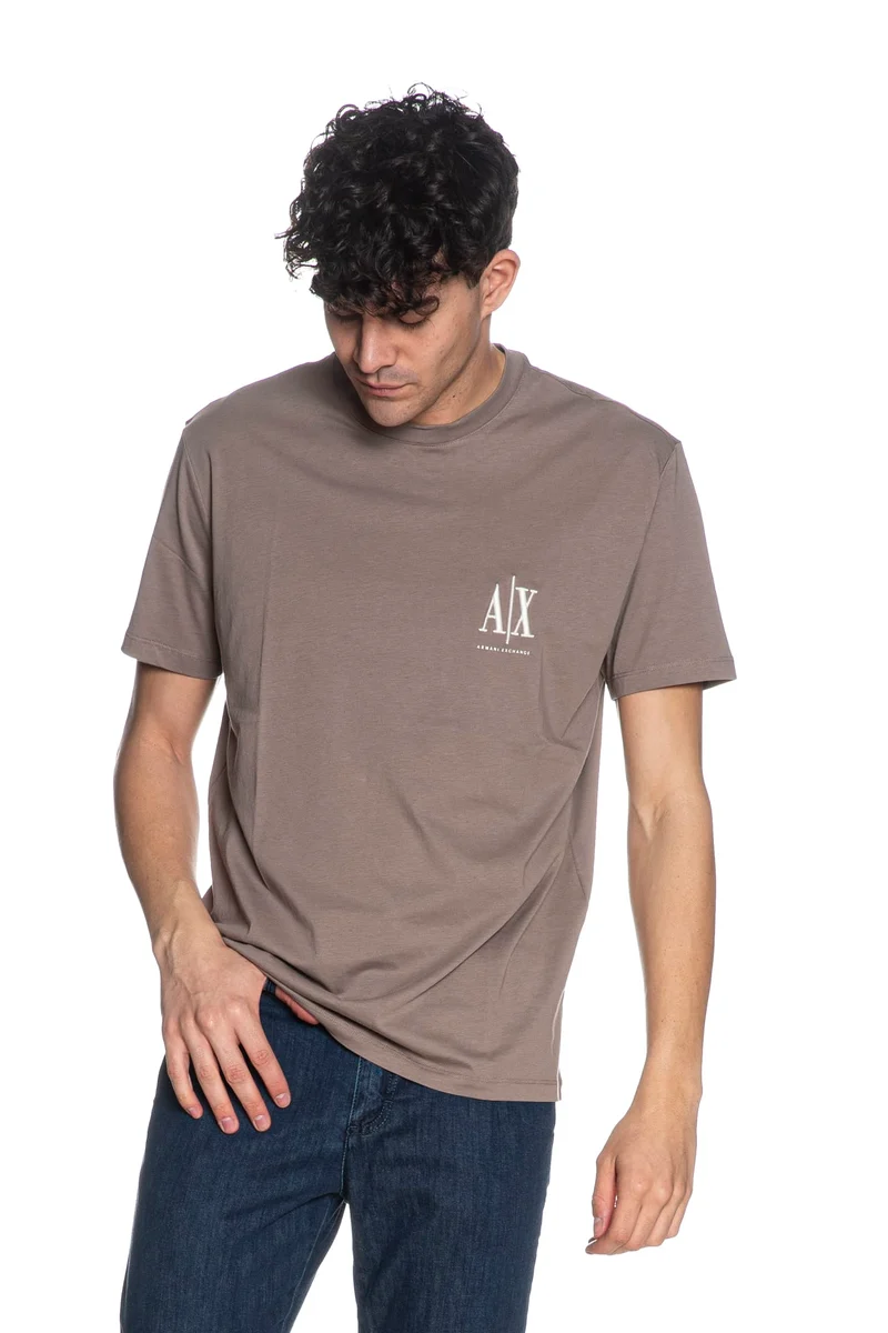 T Shirt Armani Exchange Mini Lg Embro Da Uomo Tortora