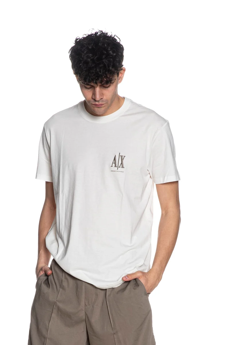 T Shirt Armani Exchange Mini Lg Embro Da Uomo Bianca