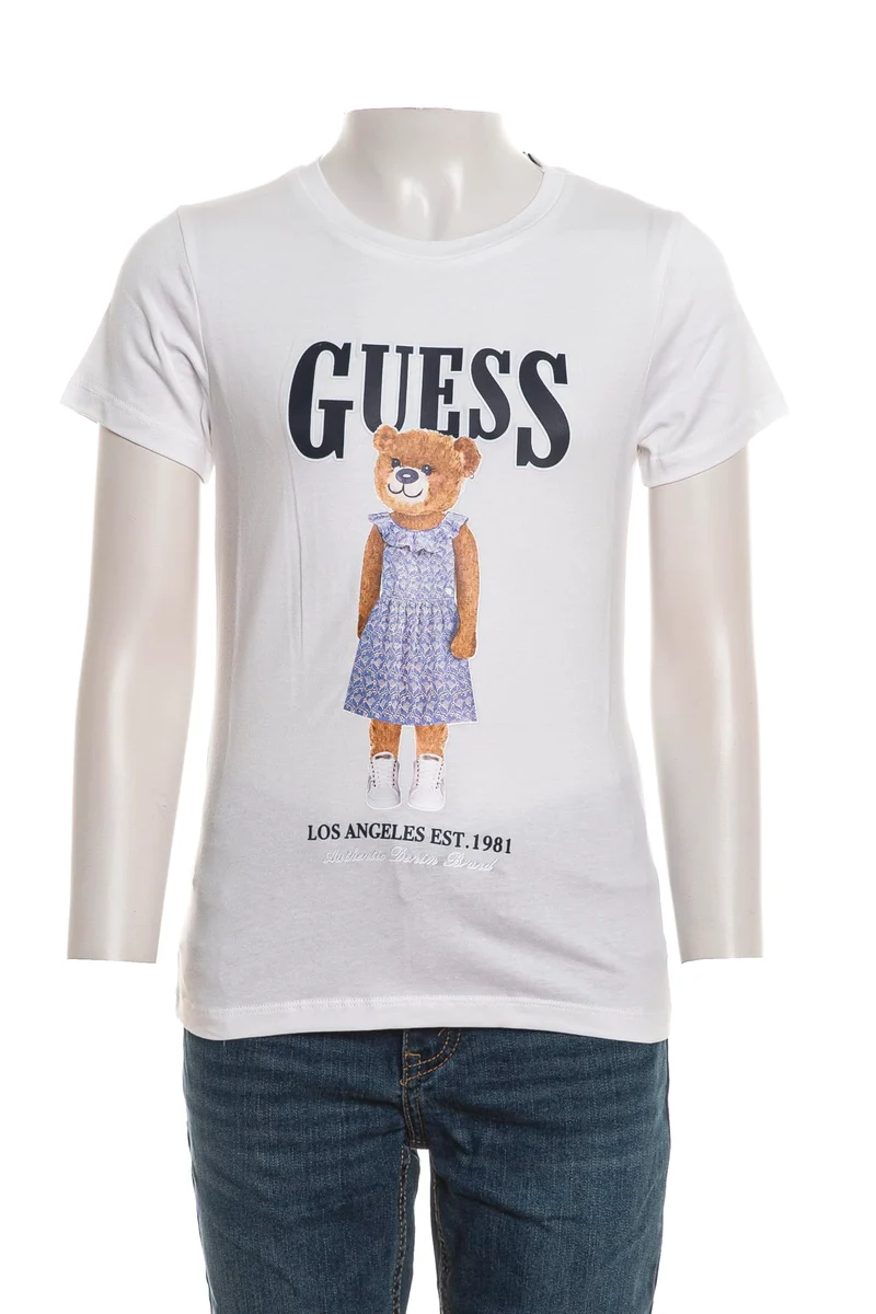 T Shirt Guess Dressed Bear La Ss Tee Da Bambina Latte