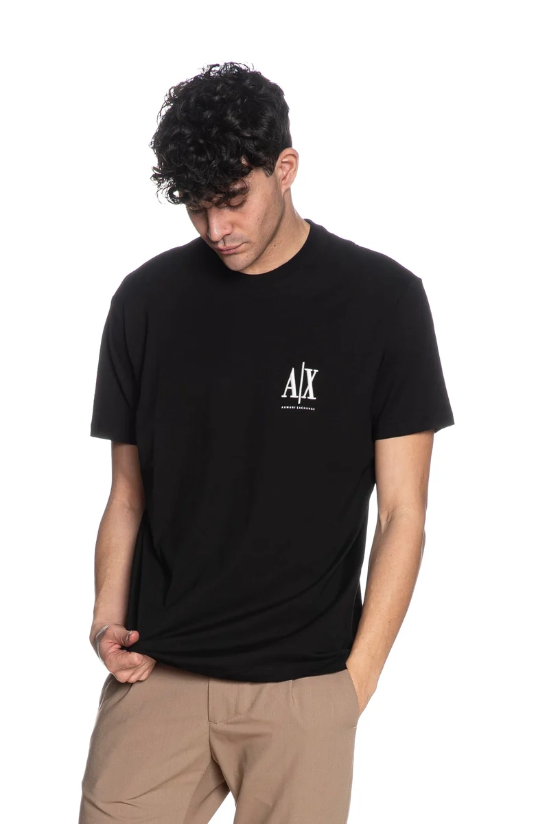 T Shirt Armani Exchange Mini Lg Embro Da Uomo Nera