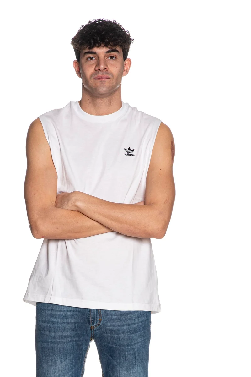 T Shirt Smanicata Adidas Originals Trefoil Sleeveless Lg Embro Tee Da Uomo Nera