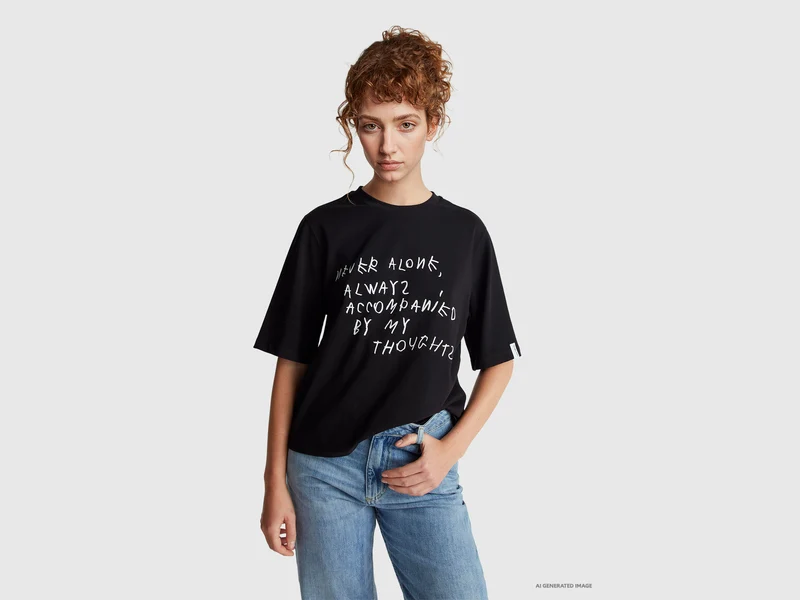 T-shirt nera con stampa Coco Capitán