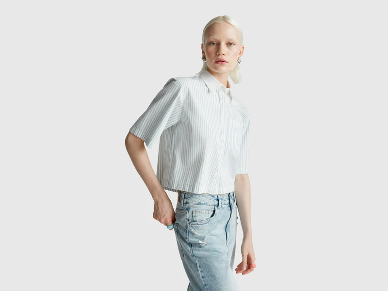 Camicia a righe in puro cotone