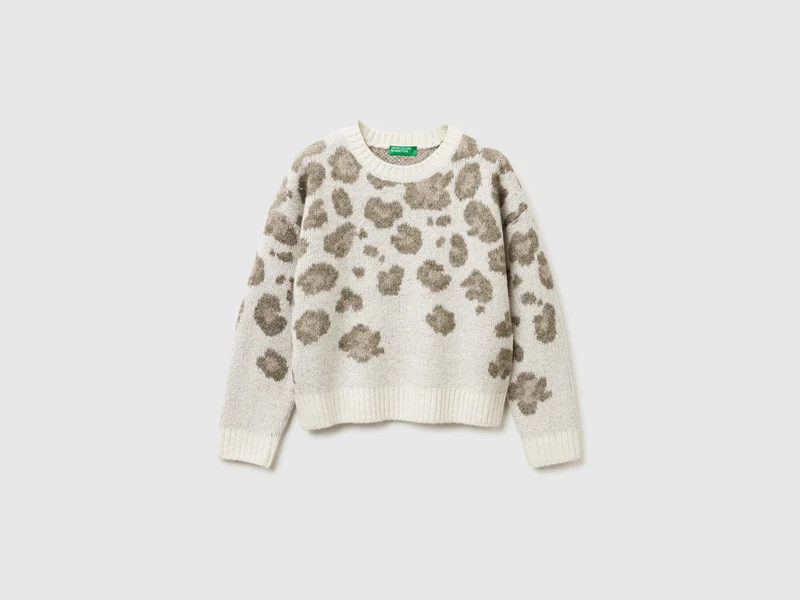 Maglia animalier in misto lana