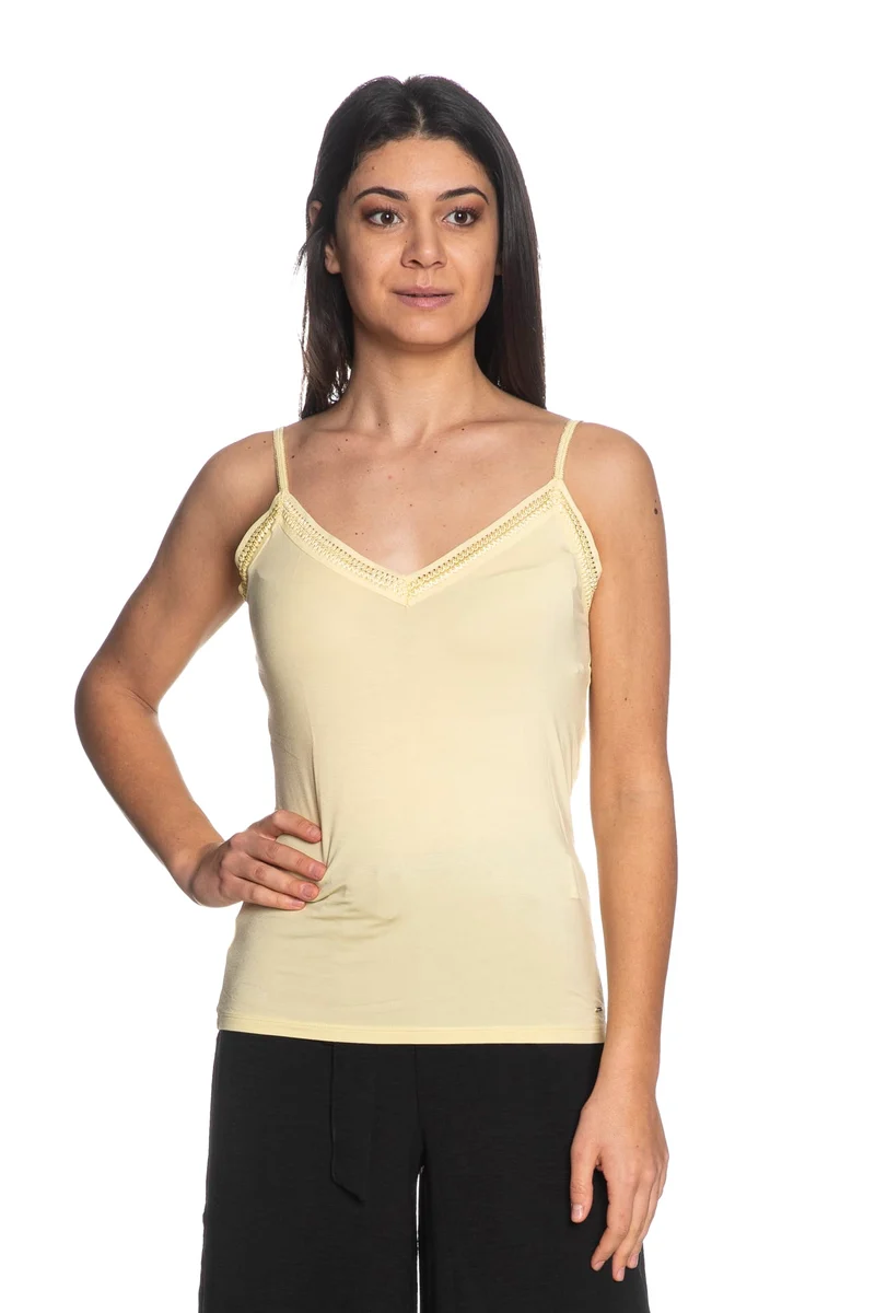 Top Canotta Morgan Barba Da Donna Giallo Pallido